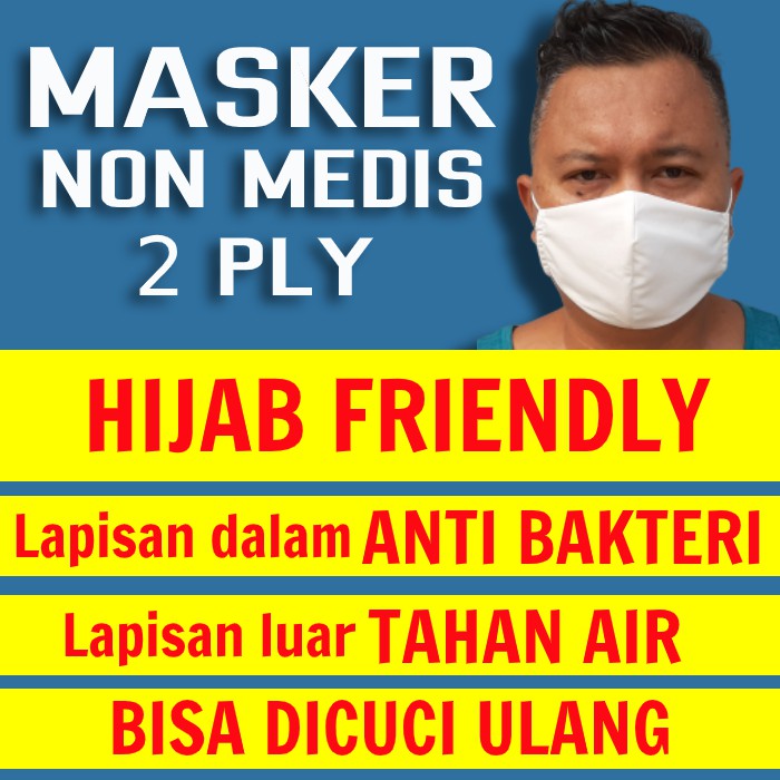 MASKER KAIN ANTI BAKTERIAL ANTI AIR / MASKER KAIN 2 PLY / MASKER KAIN / MASKER ANTI AIR BUKAN SRITEX
