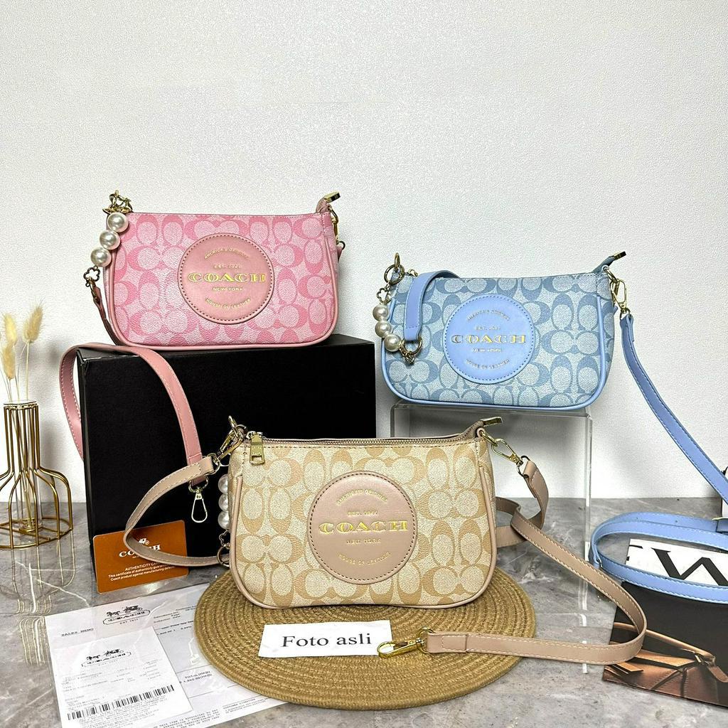 Co@ch Dempsey Top Handle Pouch With Pearl Strap 66051 (FreeKantongKain+BubbleWrap)