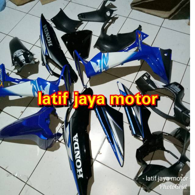 full body supra x 125 new biru
