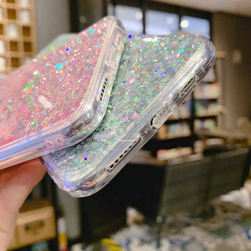 Casing Import Iphone 12 5.4  12 6.1  12 6.7  ip 7 / 8 7 plus 8 plus  Silver Foil Sky Soft Case