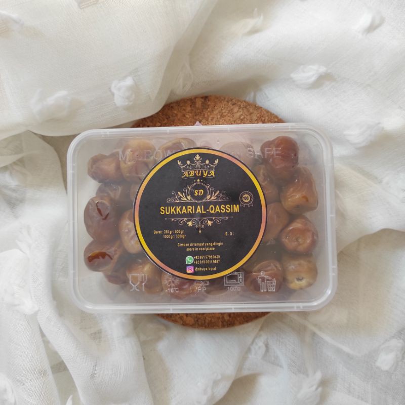 

PREMIUM Kurma Sukari Al Qassim Date 500gram repack abuya.bysd