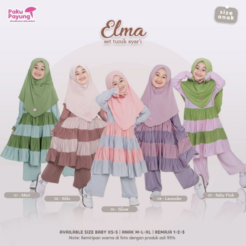 SETELAN TUNIK CELANA ANAK PAKU PAYUNG ELMA SERIES