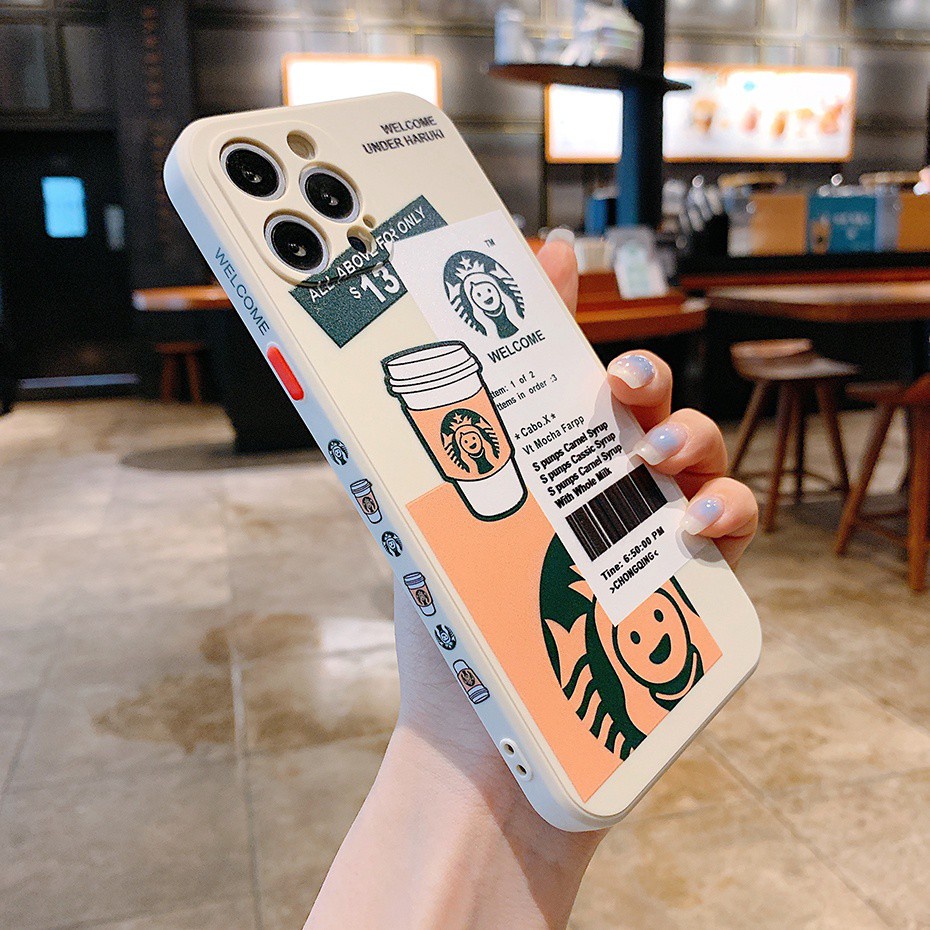 Snoopy Starbucks Casing Vivo Y20 Y50 Y30 Y17 Y15 Y11 Y12 Y95 Y93 Y91 Y30i Y20i Y20S Y12S V20 SE Pro Y51 Y31 S1 Y91i Y91C Y12i Y19 Y1S V9 Y85 Y97 V11i Y71 Y71i Y81 V5S Y67 Y66 Y65 V5 Lite Case Cute Starbuck Coffee Label Liquid Silicone Back Phone Cover-A2
