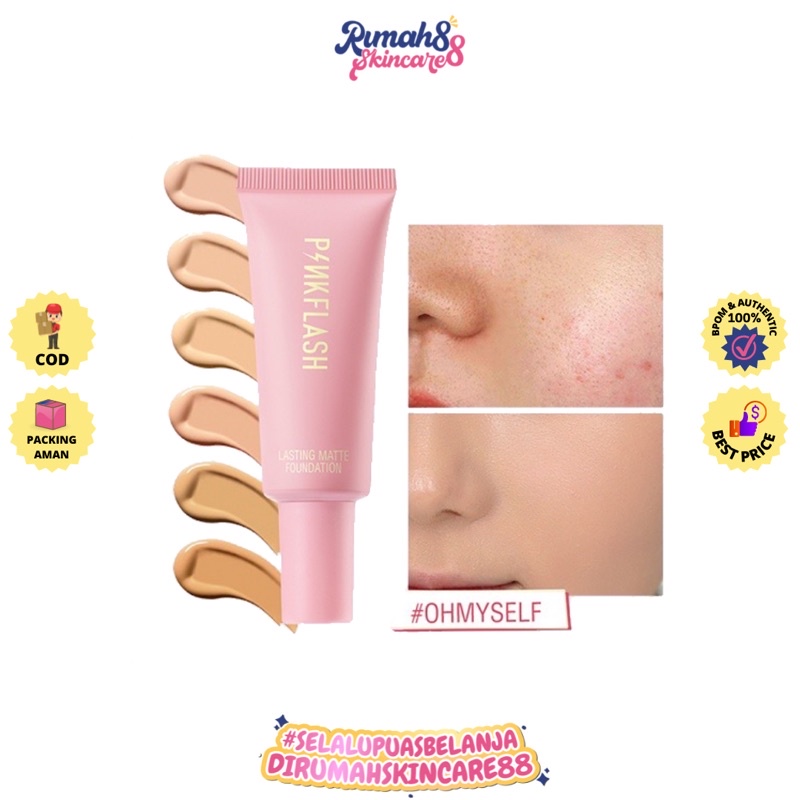 PINKFLASH Matte Foundation OhMySelf Weightless Long Lasting All-day Tahan Air 6 Colors Pink Flash