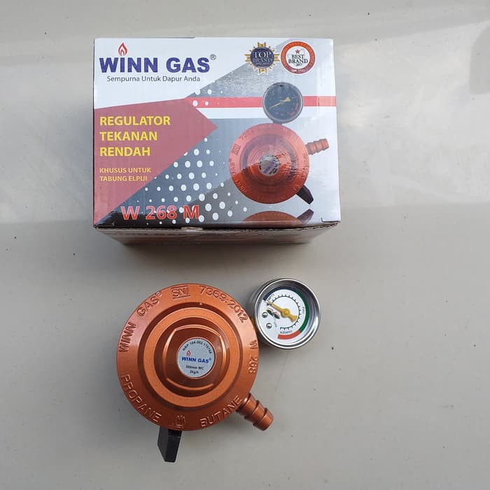 Regulator Gas+Meter W268M WINN/Regulator Tekanan rendah Safety SNI