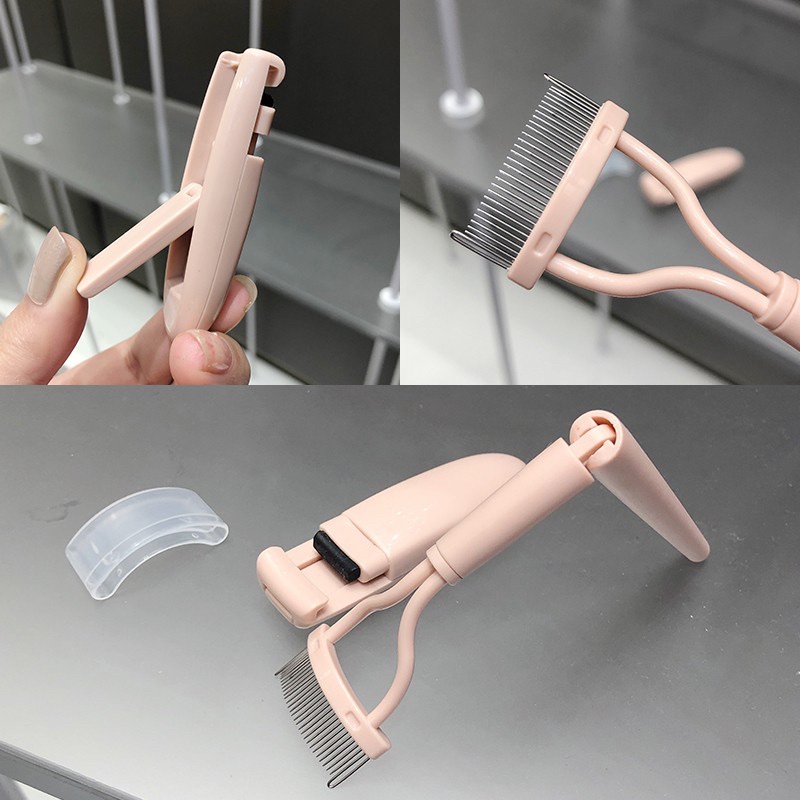 2Pcs/Set Mini Foldable Beauty Eyelash Curler / eyelash comb