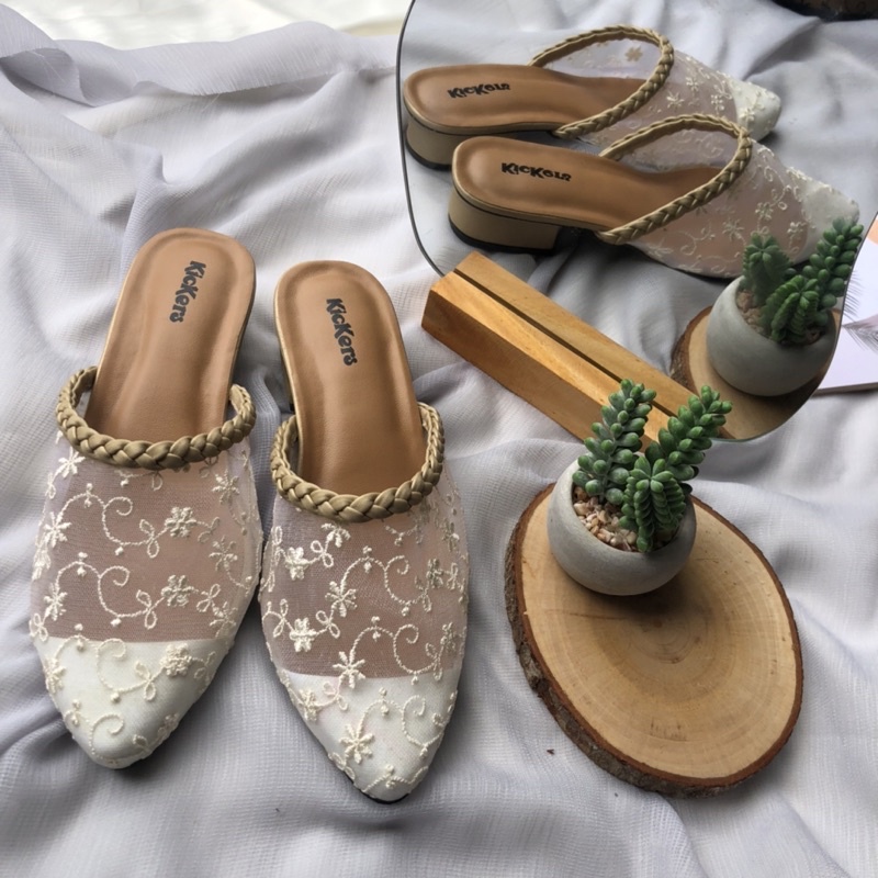 SANDAL SLOP MULES BRUKAT WANITA TERBARU HAK 3CM HIGHHELS PESTA WEDDING MODERN TERLARIS TERMURAH TASBIYA KELABANG HEELS 1 Sepatu Heels Wanita Selop Formal Cantik Nyaman TERBARU BERKIALITAS IMPORT Sandal Slop Slip On Teplek Wanita Sandal Cewek