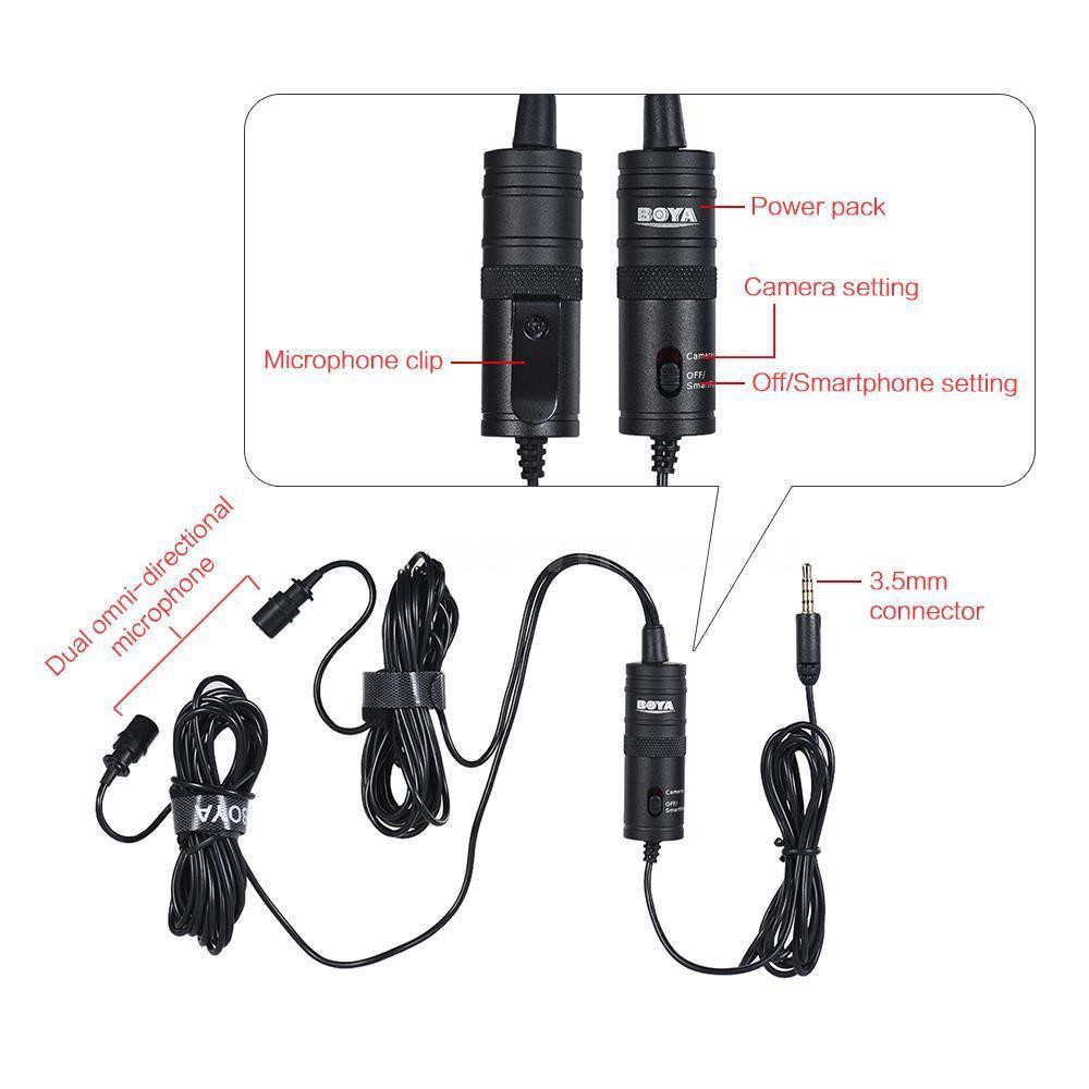 BOYA BY-M1DM Dual Lavalier Universal Microphone for Smartphone &amp; Camera