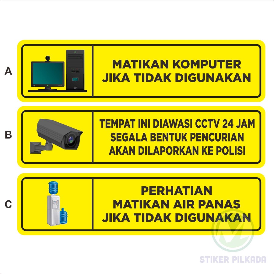

STIKER VINYL KOMPUTER, DISPENSER, CCTV 20X5CM (VARIAN TULIS DI CATATAN)