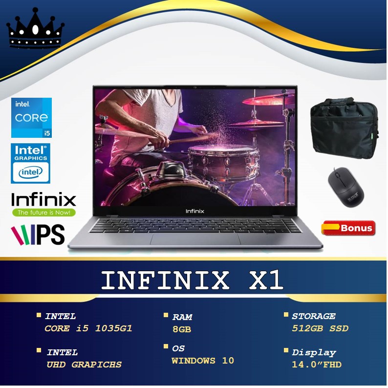 INFINIX X1 CORE i5 1035G1 RAM 8GB 512GB SSD WINDOWS10 14.0FHD IPS GREY