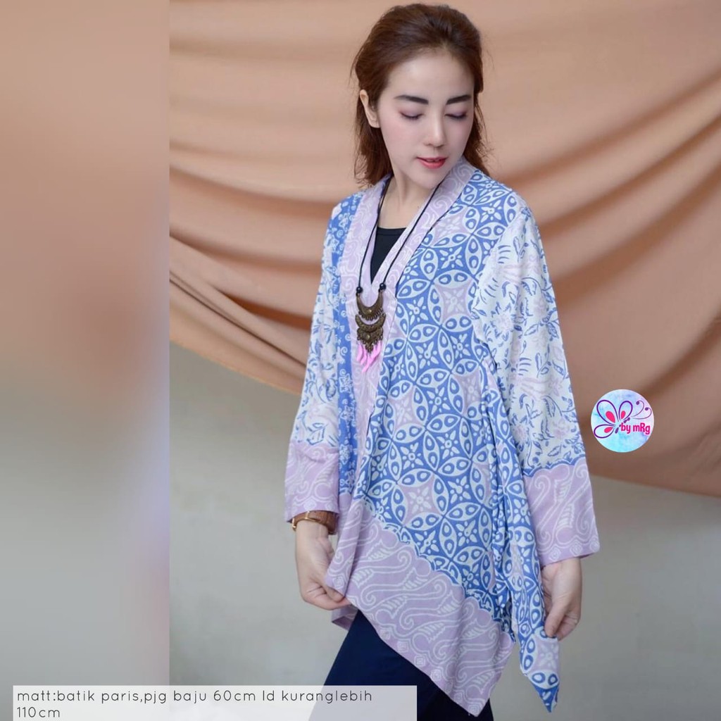 [PREMIUM] Blus Kartini Paris Pastel Batik Pastel Soft Atasan Batik Modern Kerja Seragam Kantor Muslim