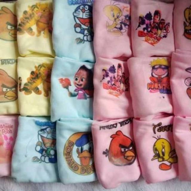 12pcs kaos  dalam anak  sablon warna lusinan Singlet  Anak  