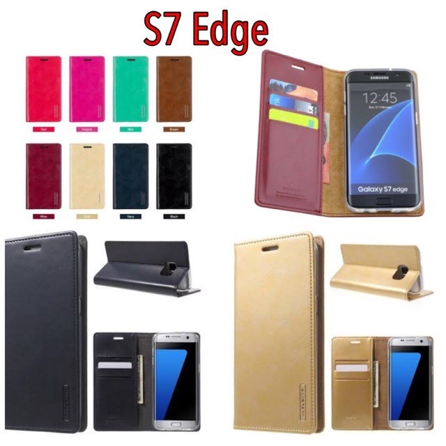 SAMSUNG S7 EDGE [ORI] Flip Case Sarung Mercury Kulit Blue Moon Cover