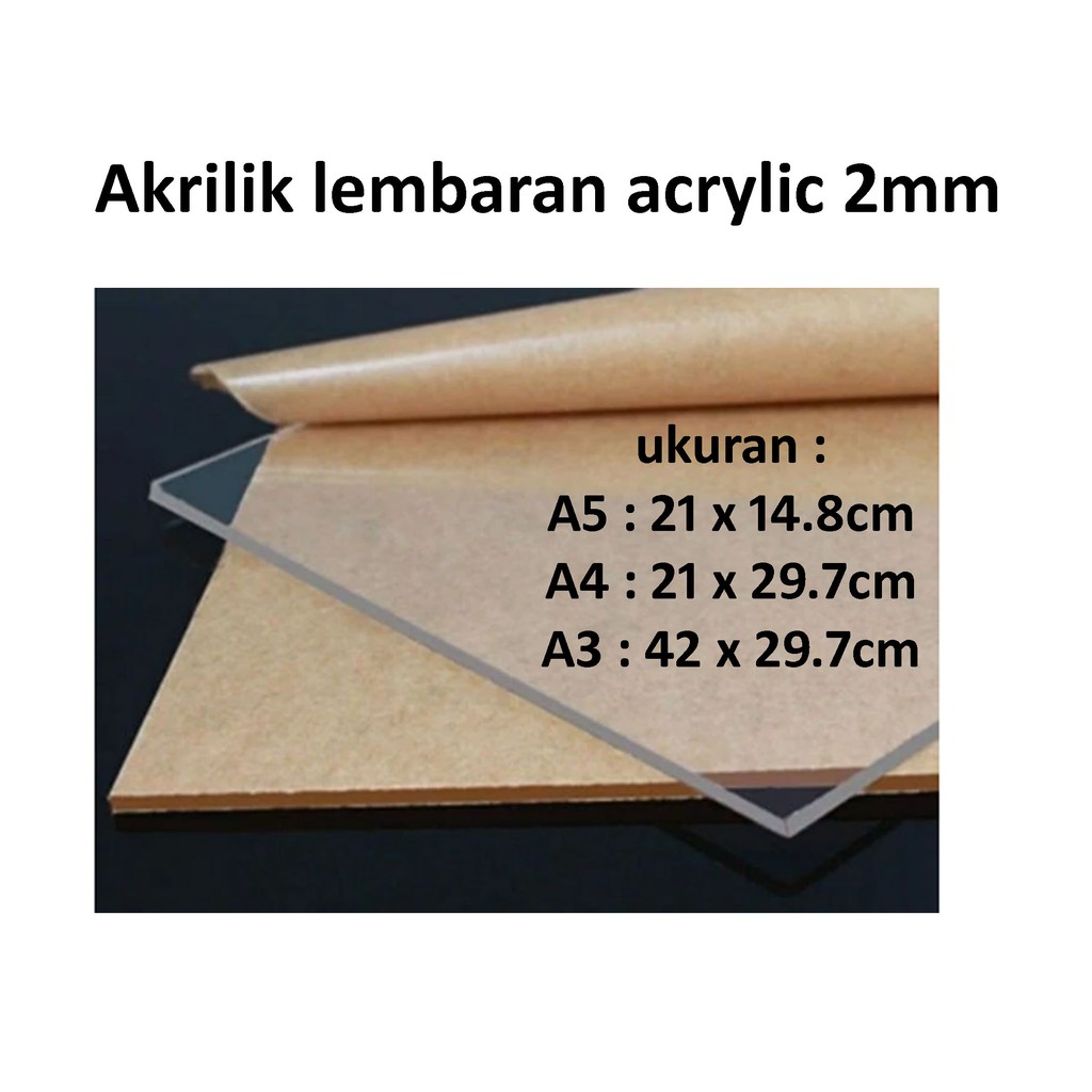 Jual Akrilik / Acrylic Lembaran 2mm Ukuran A5 ( 14.8x21cm) | Shopee ...