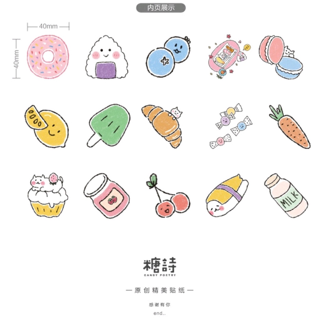 

Stiker Bentuk Snack Cantik 45Pcs untuk Dekorasi Scrapbook