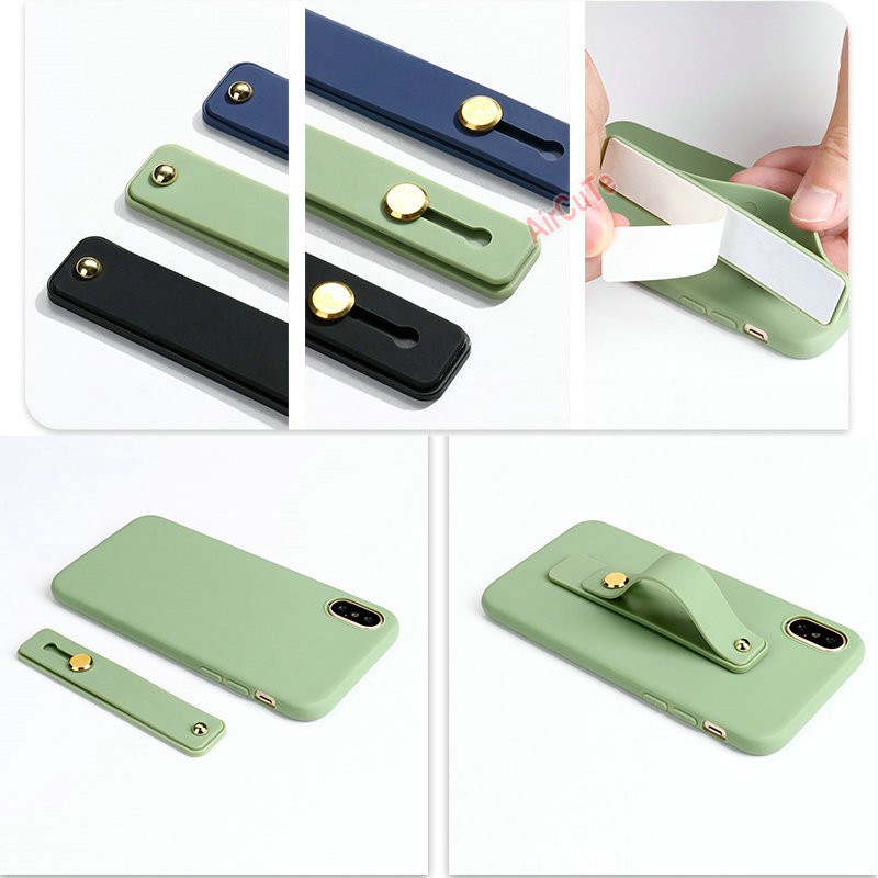 Casing Huawei Y9 Y7 Y6 Y5 P30 Nova 2 2i 3i 5T Honor 7S 7A 8A Lite Pro Prime 2018 2019 Candy solid color Frosted feel Soft Case Cover+Wristband-6