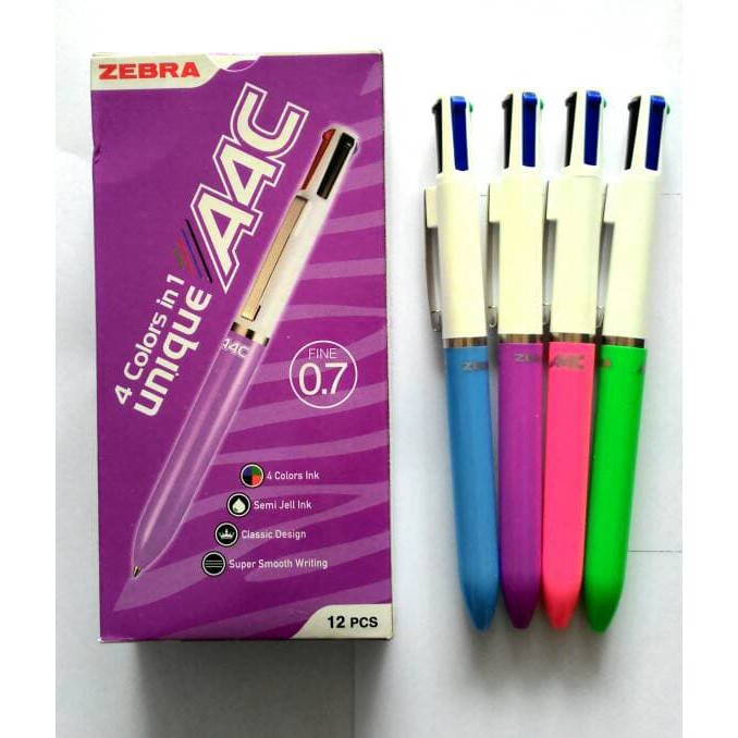 

Pulpen ZEBRA A4C Fine 0.7 - 4 Warna
