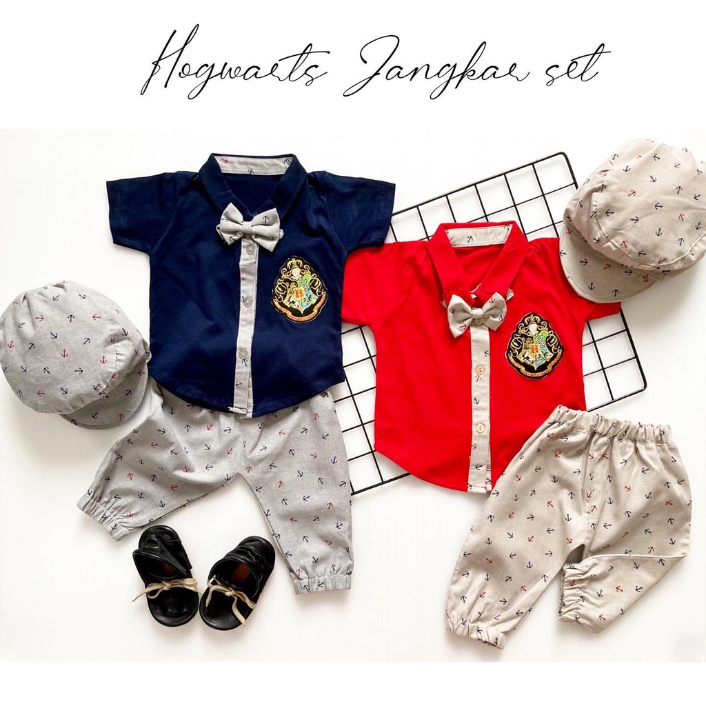 AT WORK (dpt 2dasi) / MR JOHN jangkar hogwarts Baju Setelan Kemeja Celana Dasi Pergi Jalan Fashion Anak Bayi Cowok Laki Murah Terlaris