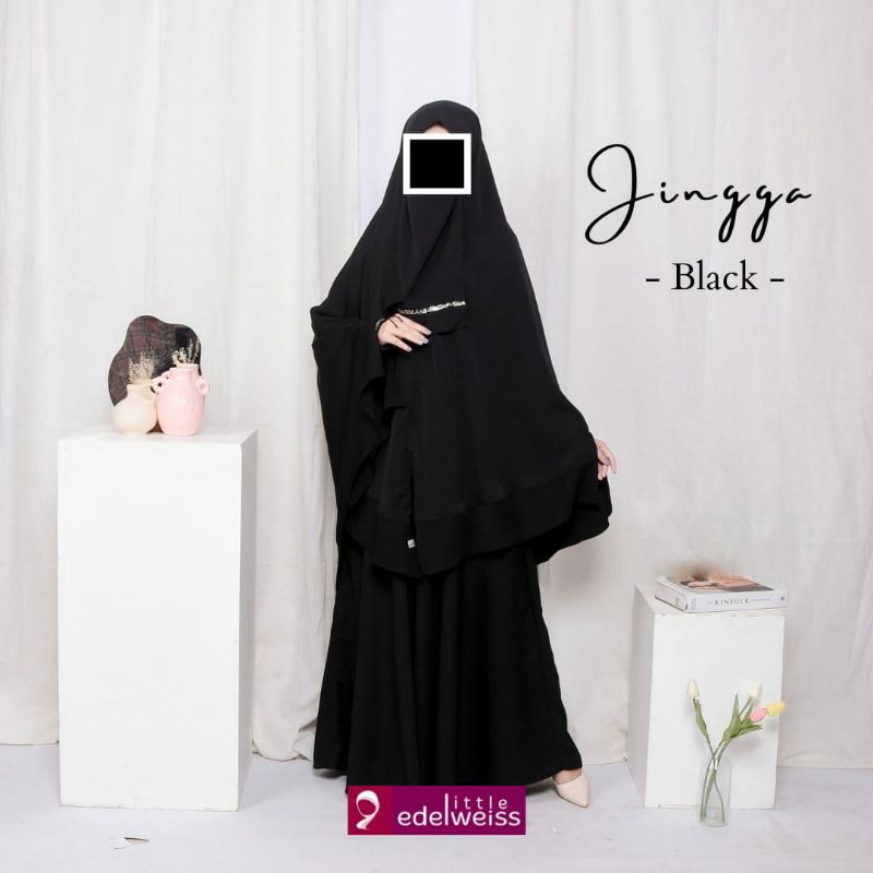 SET JINGGA ORIGINAL LITTLE EDELWEISS / Set gamis syari cantik kekinian / gamis syari handsock / set 
