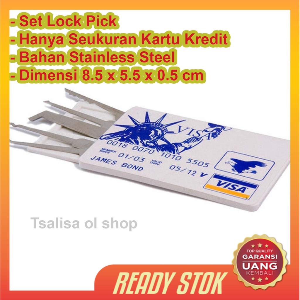 Set Credit Card Lock Pick Pembobol Gembok Pintu