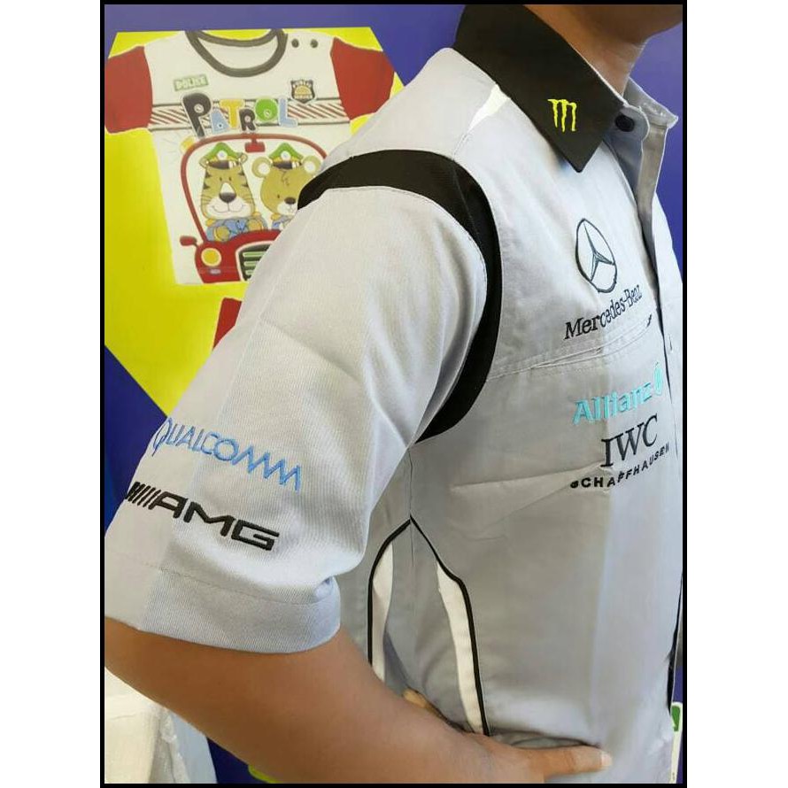 Keren Baju Otomotif Mercedes Seragam Komunitas Moto Gp Kemeja Bordir F1