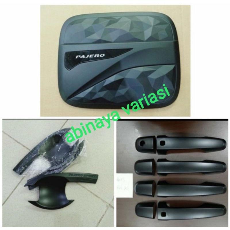 Paket Outer Handle Mobil PAJERO SPORT 2018-2021 &amp; Tutup Tangki Hitam