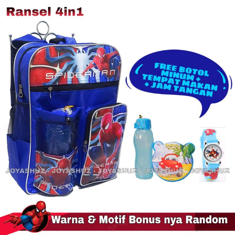 Tas Ransel Sekolah Karakter Anak Laki Laki Robot / Tas Karakter Tobot / Tas Ultraman / Tas Spiderman