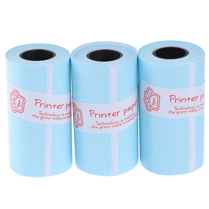 (LUCKID) 3 roll Stiker Kertas thermal Motif Print