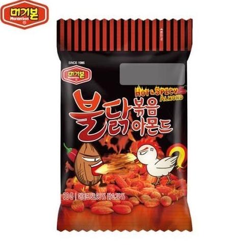 

~^~^~^] Murgerbon Hot & Spicy Chicken almond 30gr. kacang korea