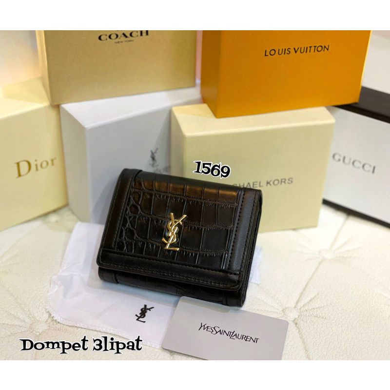 dompet lipat pendek fashion import, dompet 3lipat pendek free box