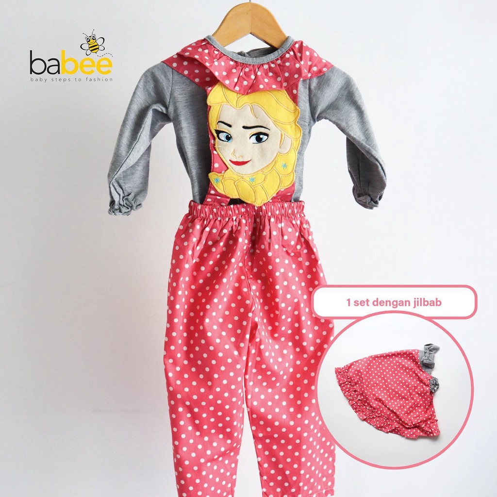 FROZEN MOSLEM SUIT Setelan Baju Muslim Hijab Lucu Fashion Anak Bayi Perempuan Cewek Terlaris