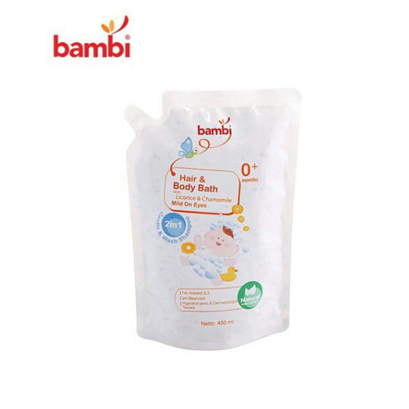 Bambi Baby Hair and Body Bath 100ml 200ml Refill 450ml