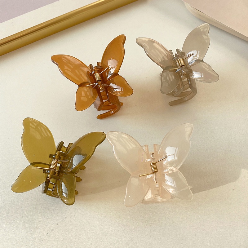 Jepit Rambut Bentuk Kupu-Kupu Dan Hiu Bahan Resin Untuk Wanita Butterfly