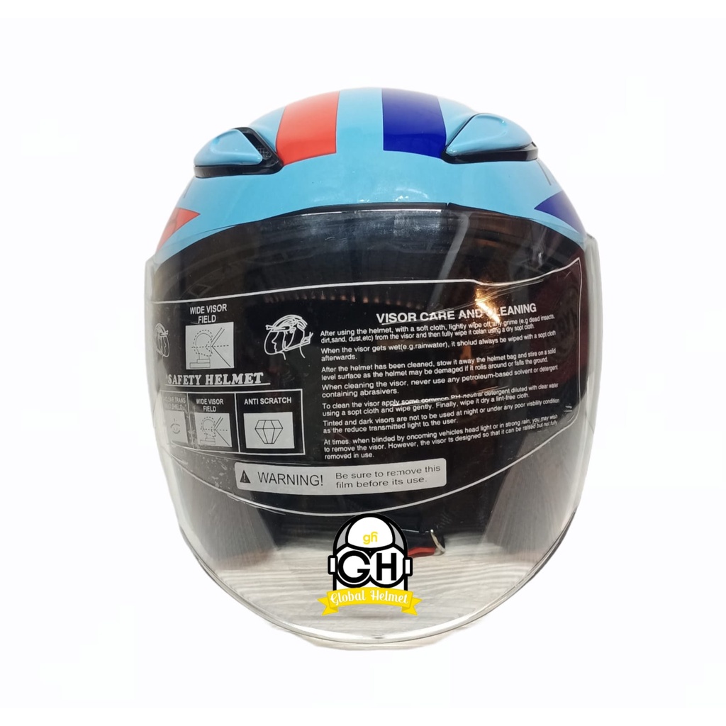 HELM NVR R-26 STAR WARS BLUE HALF FACE SINGLE VISOR HELM MURAH SNI HELM DEWASA DJMARU GALAXY R6 R1