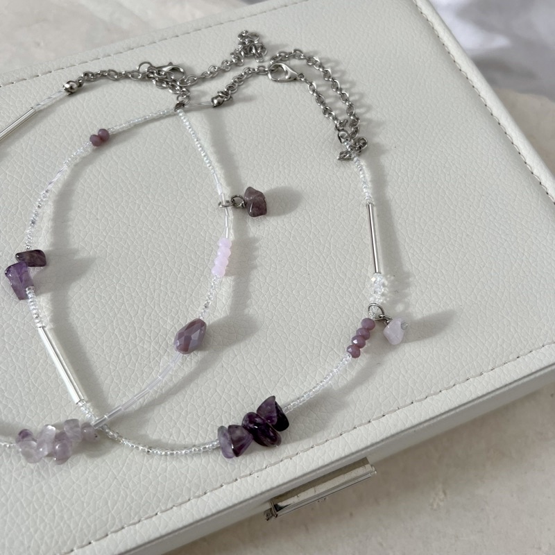 BEADED NECKLACE (PURPLE SERIES)