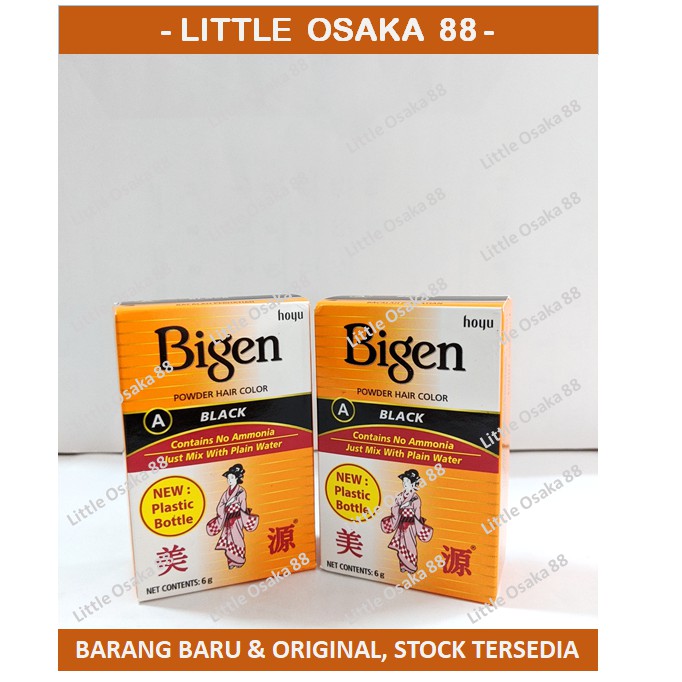 Bigen Pewarna Rambut Hair Color Warna Hitam 6 gr