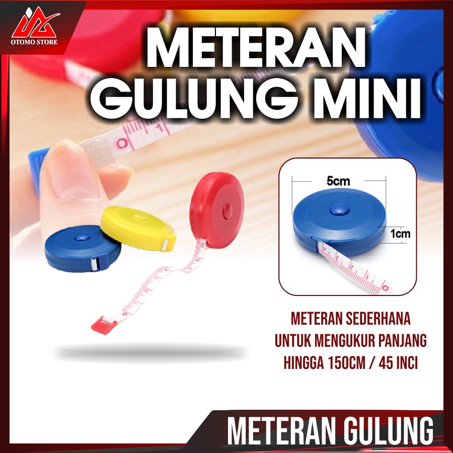 METERAN GULUNG Alat Pengukur Lingkar Badan Pinggang Kepala Meteran Mini 150 Cm Original