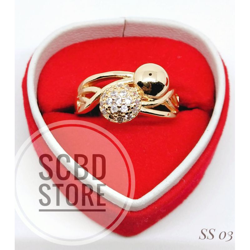 Cincin Wanita Motif Dua Mata Bulat