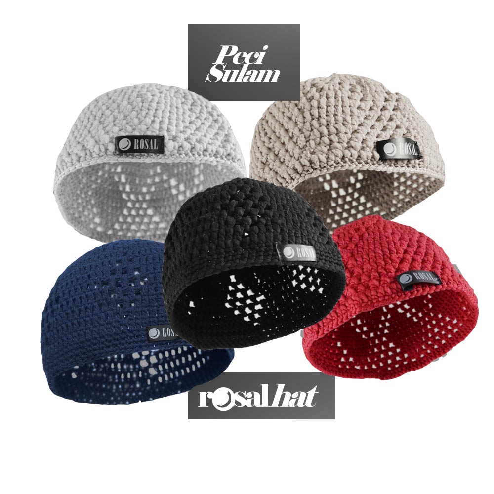 ROSAL Peci Rajut Sulam - Peci Rajut Pria
