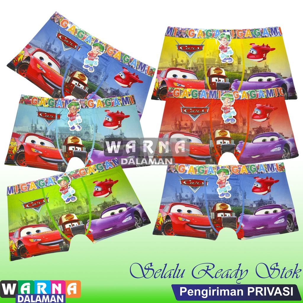 6 Pcs Boxer Anak Cowok Celana Dalam Anak laki Laki Gambar Kartun usia 3-11 Tahun Real Pict | WARNA DALAMAN