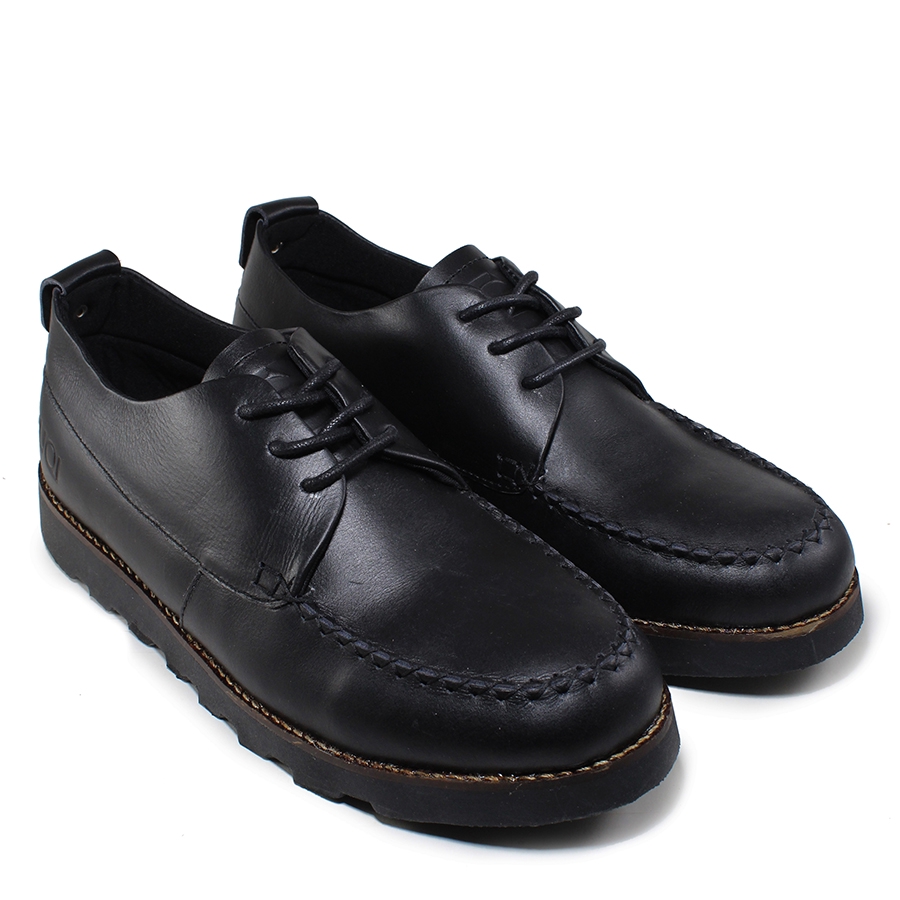 SAUQI - Sepatu Pria Kasual Formal Sauqi Flux Hitam Kulit Asli