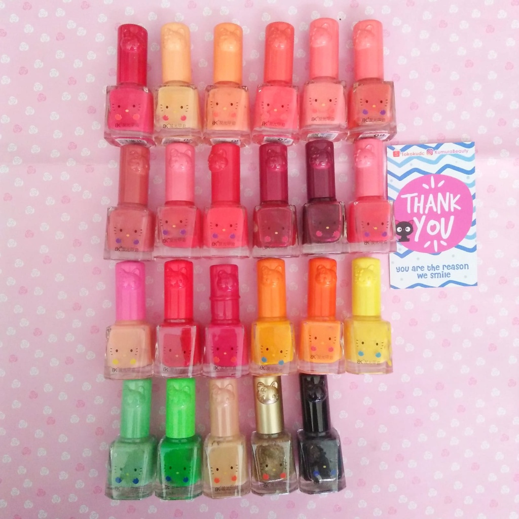 PART 2 HELLO KITTY NAIL POLISH KUTEK ANAK GLOW IN THE DARK NAILPOLISH