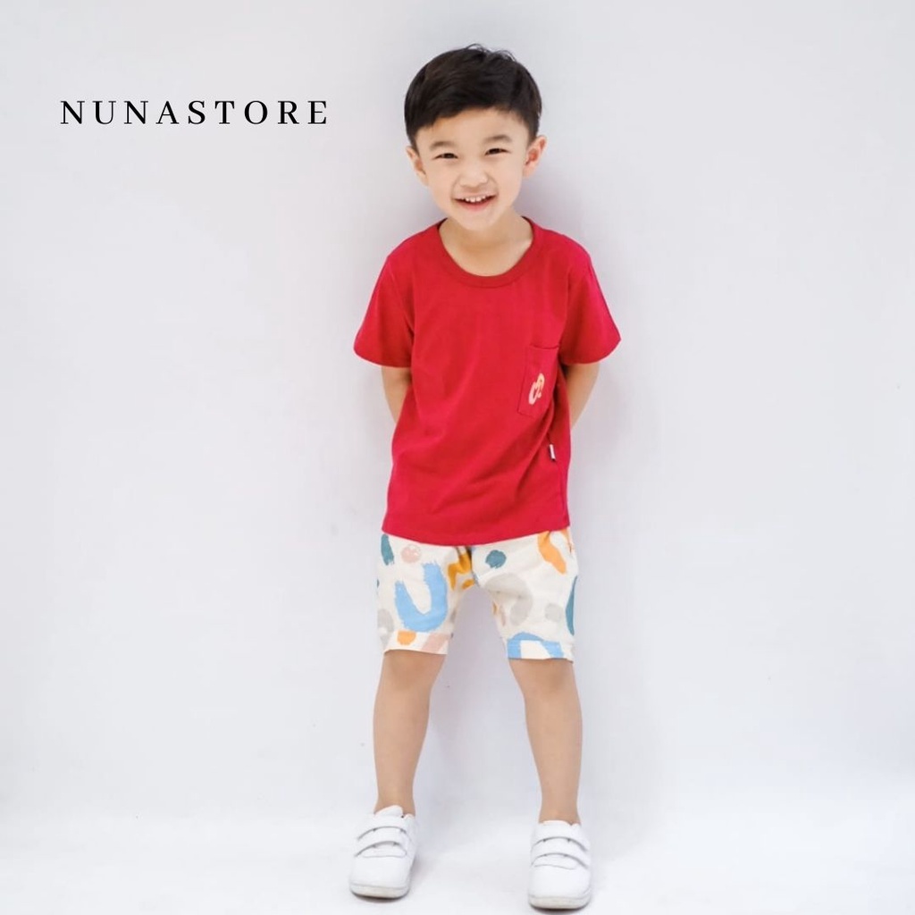 Nuna Store Setelan Anak Kaos Anak Tshirt / Setelan Kaos Kombinasi Rayon Tee Set / Setelan Baju Bayi /Anak Unisex Usia 6 Bulan - 3 Tahun