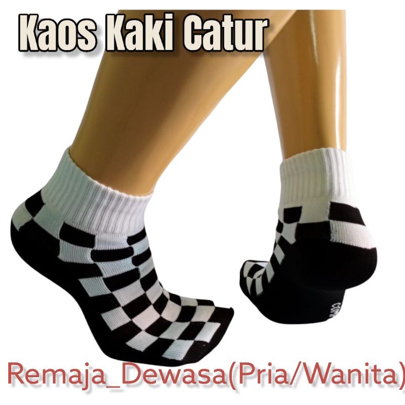 Kaos Kaki Semata kaki Motif Catur/Kaos Kaki Olah Raga