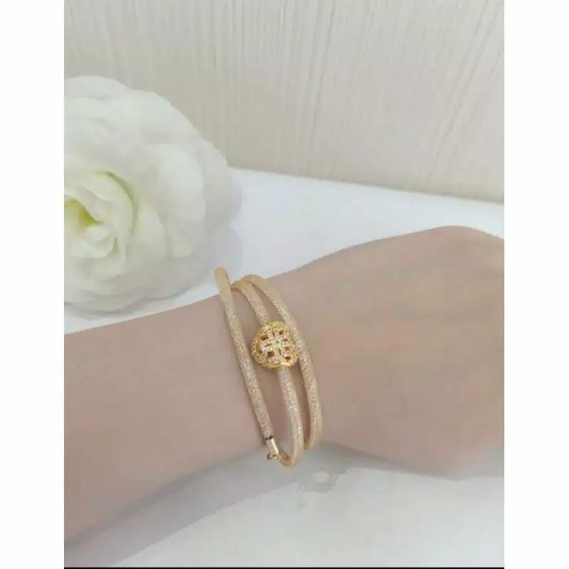 Gelang Gliter Lilit Swarovski Pengait Rantai