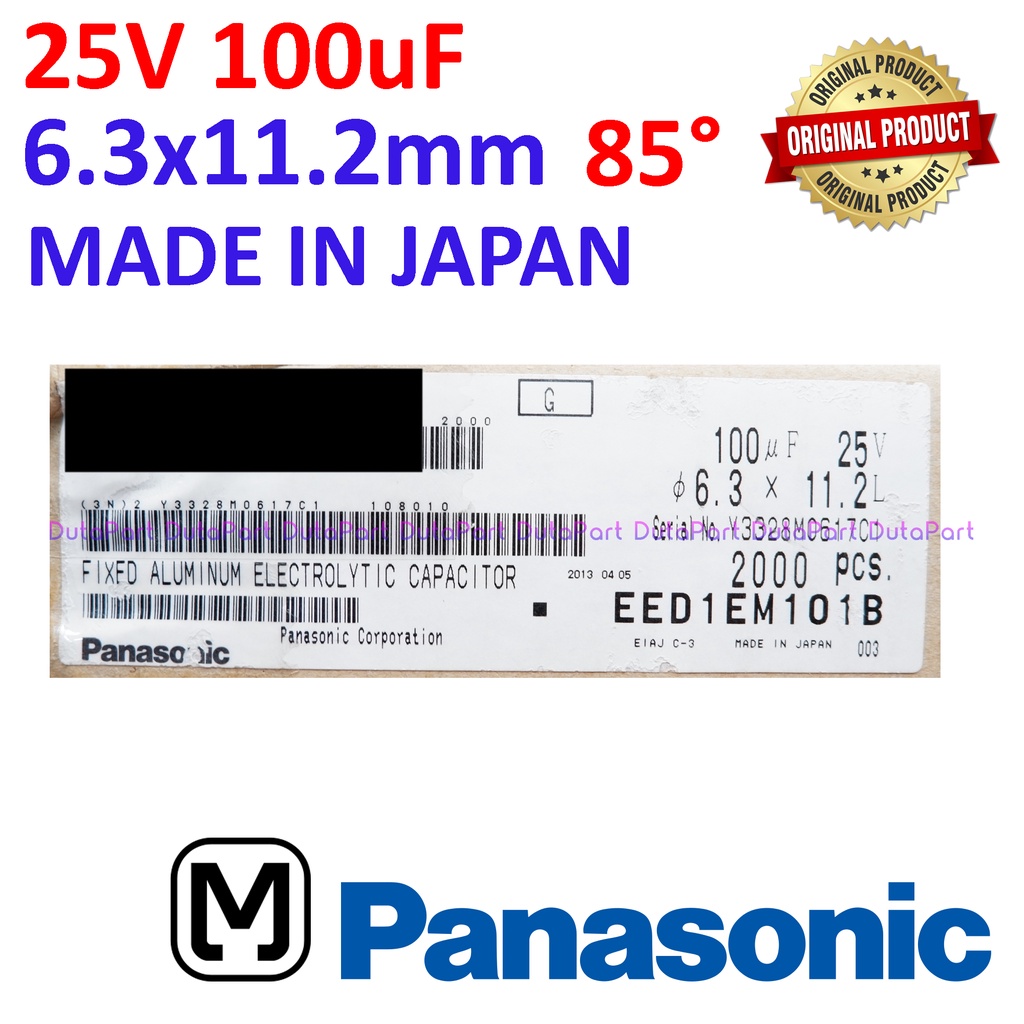 25V 100uF ORIGINAL PANASONIC Blue Series Kapasitor Capasitor Elko Elco