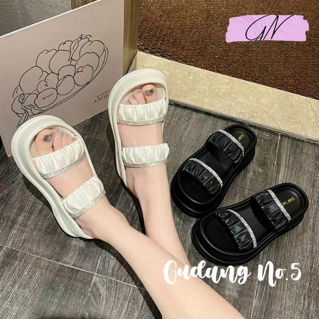 GN-8688 &amp; 8688-1 Sandal Selop Tali Dua Fashion Wanita Motif Blink Import Yesplus PCU