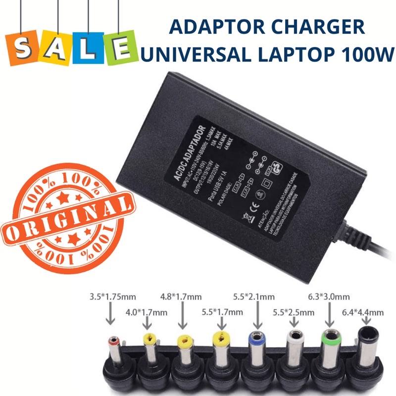 Adaptor universal laptop adaptor 100w combo charger DI mobil 12V-24V 5A