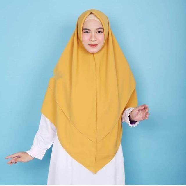 Delia instant khimar layer diamond crepe italiano (beli 3=100k)-1
