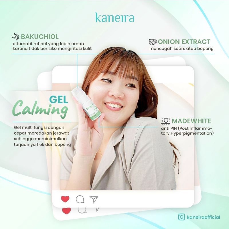 KANEIRA  ANTI ACNE &amp; CALMING GEL  / Gel Pencegah Bopeng Wajah / Menyamarkan Noda Hitam / Menghilangkan Flek Hitam /